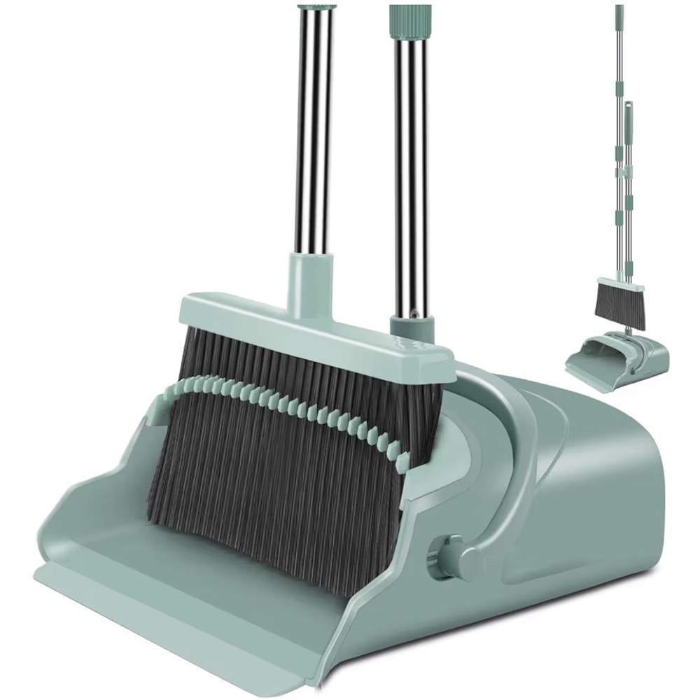Mint Green Broom and Dustpan Set